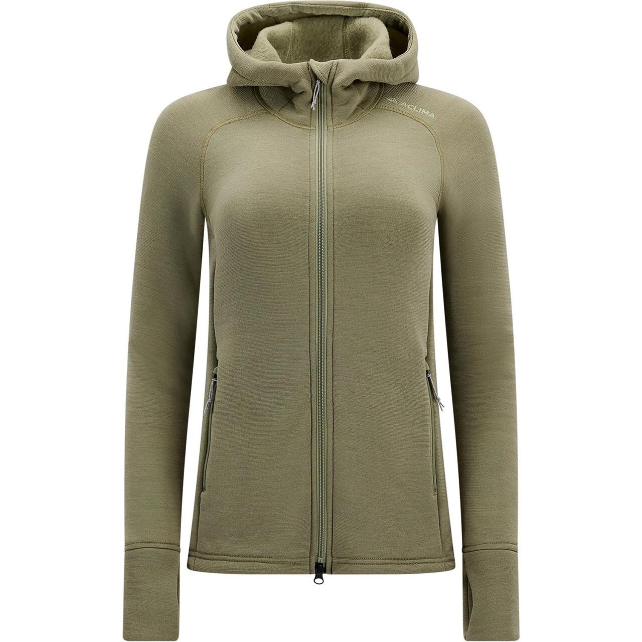 Aclima Womens Fleecewool Hooded Jacket (Sort (JET BLACK) X-small)
