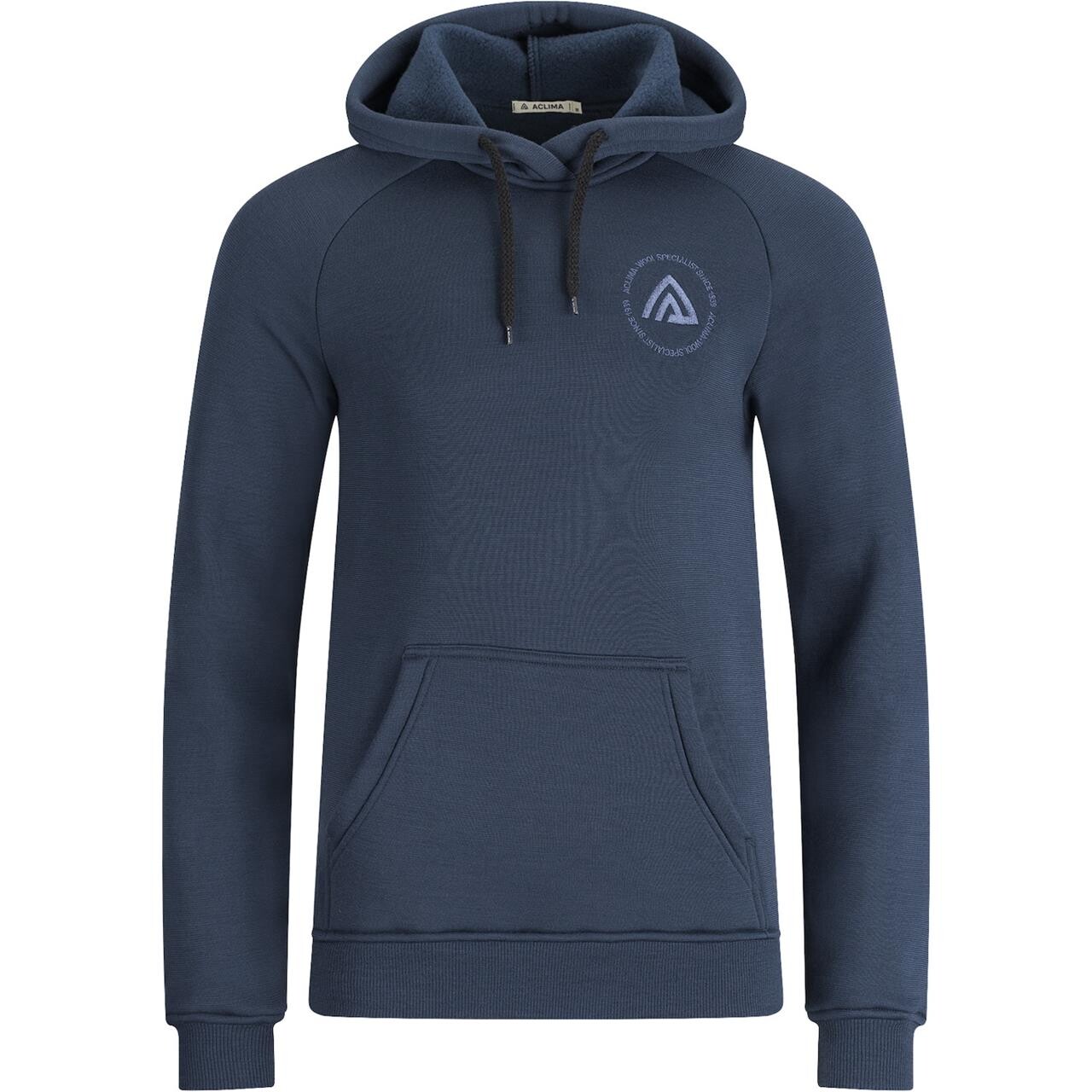 Aclima Mens Fleecewool Hoodie (Blå (MIDNIGHT NAVY) Medium)