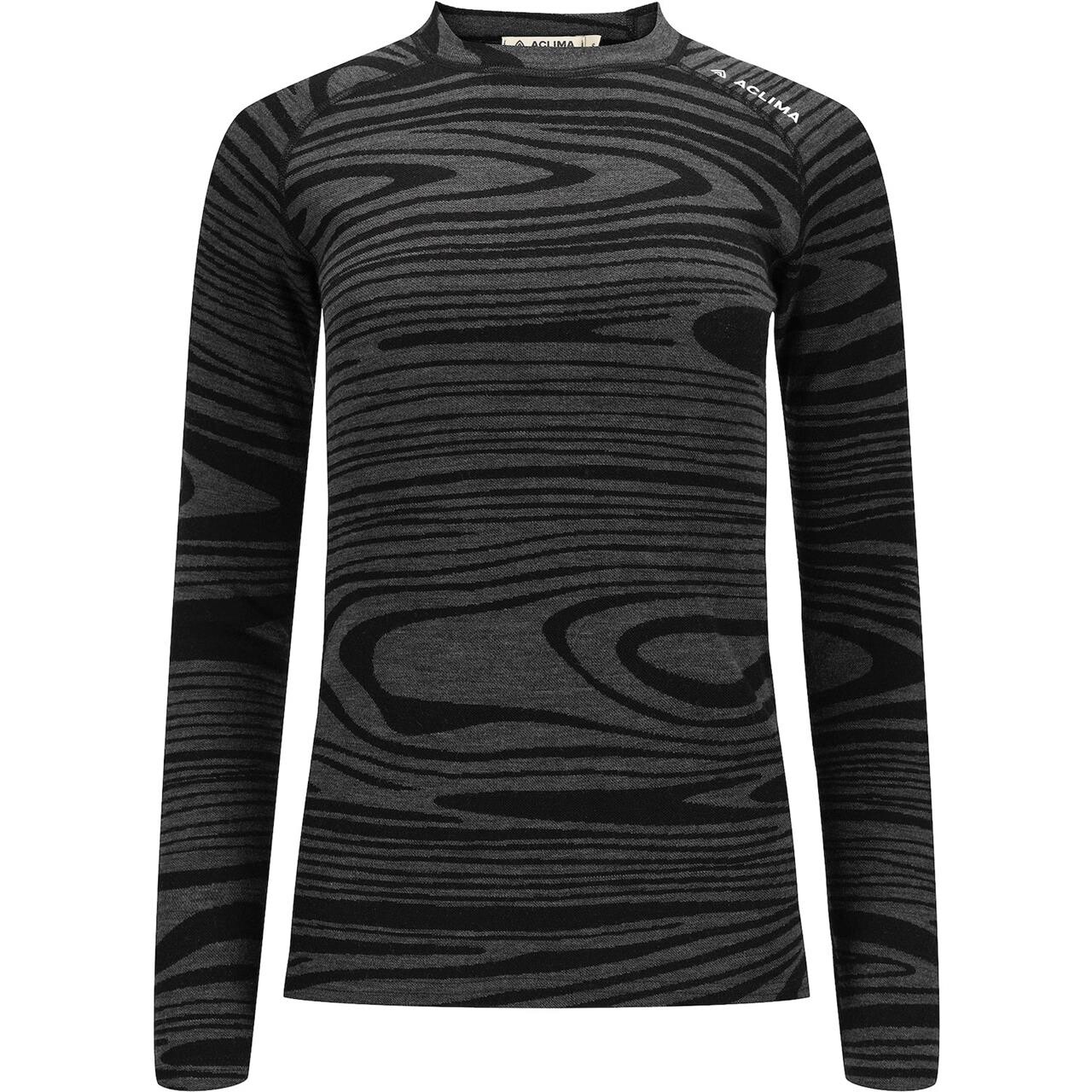 Aclima Womens WarmWool Motion Crewneck (Sort (BLACK MOTION) X-small)