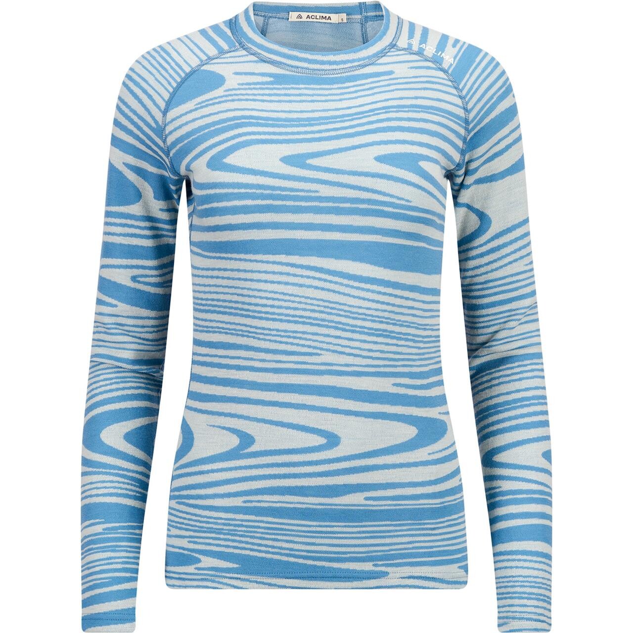 Aclima Womens WarmWool Motion Crewneck (Blå (NIAGARA MOTION) X-small)