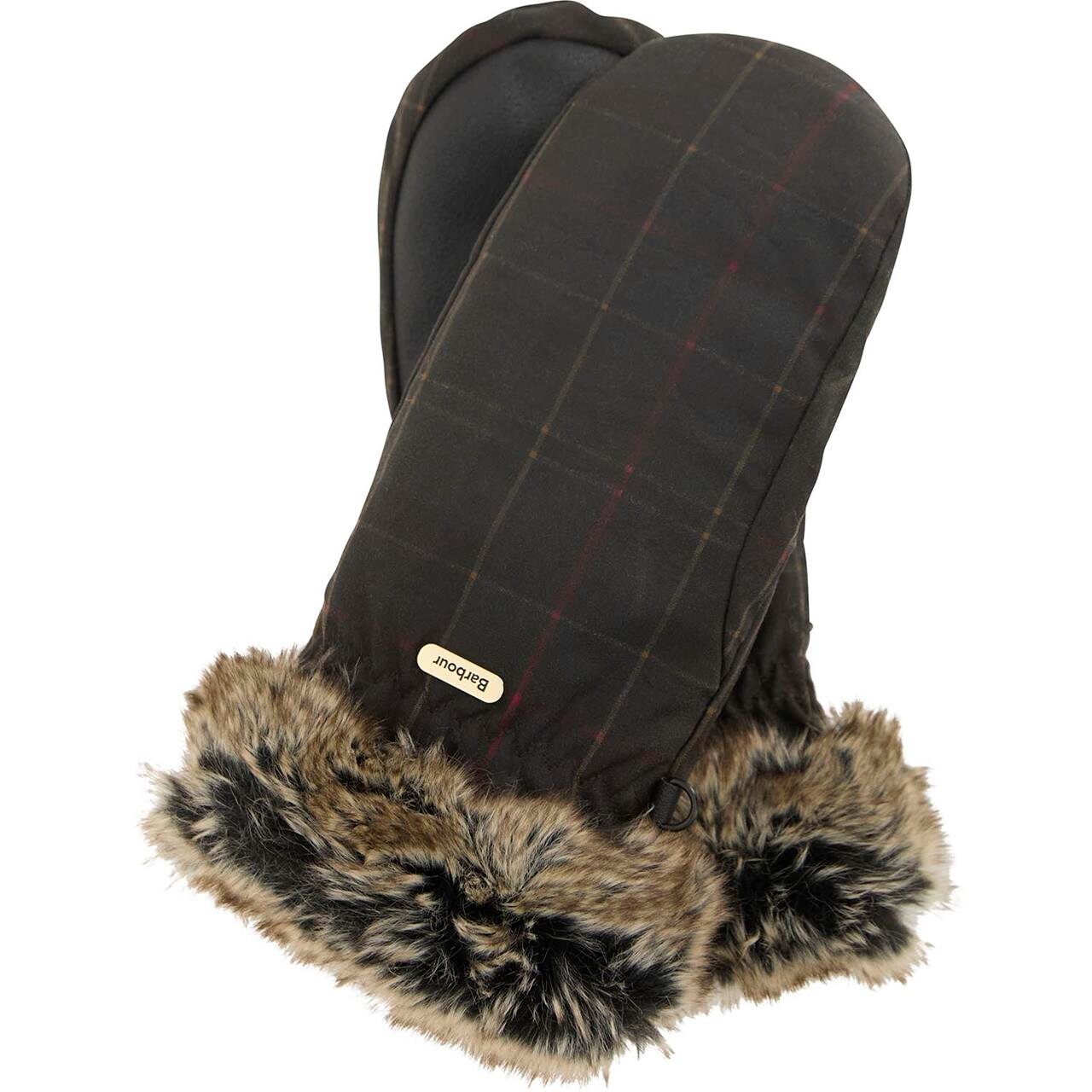 Barbour Womens Tartan Wax Mitts (Medium)