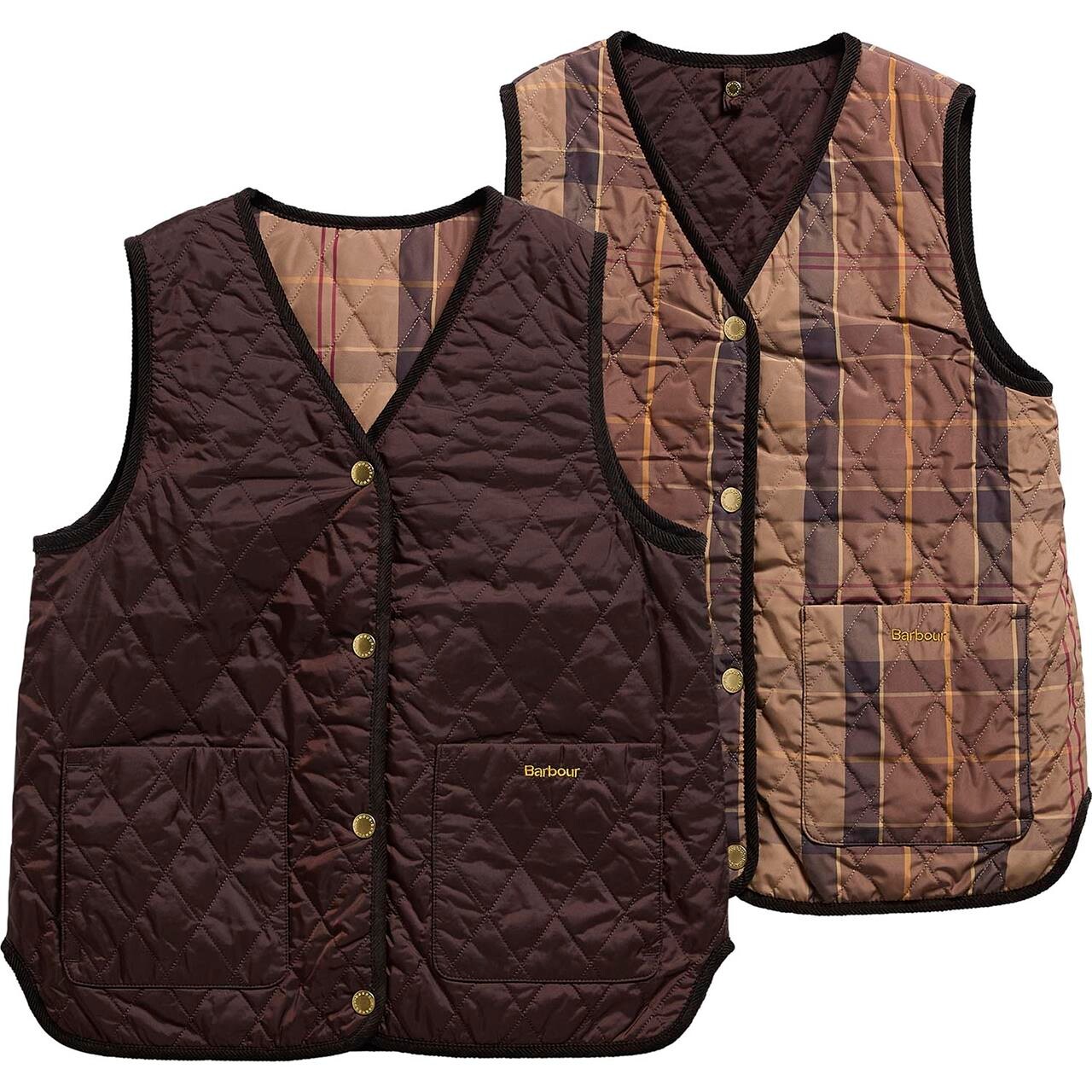 Barbour Womens TR Icons Reversible Tartan Quilted Liner (Brun (RUSTIC/MUTED) 40)