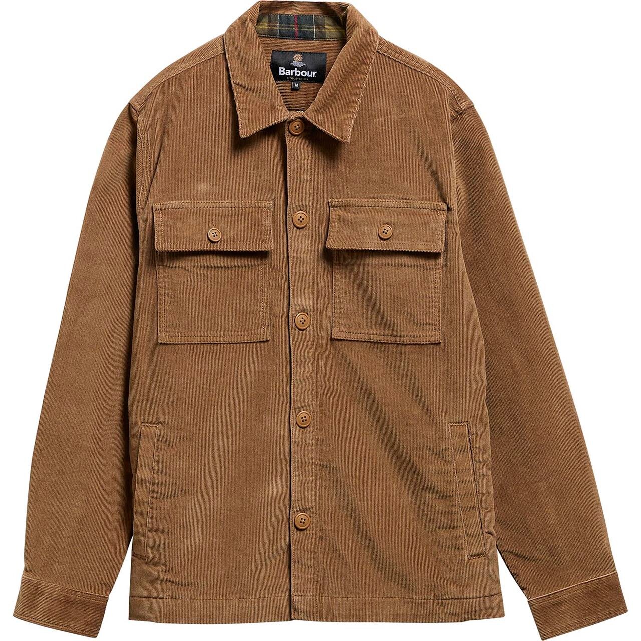 Barbour Mens Tartan Trimmed Cord Overshirt (Brun (SANDSTONE) Medium)