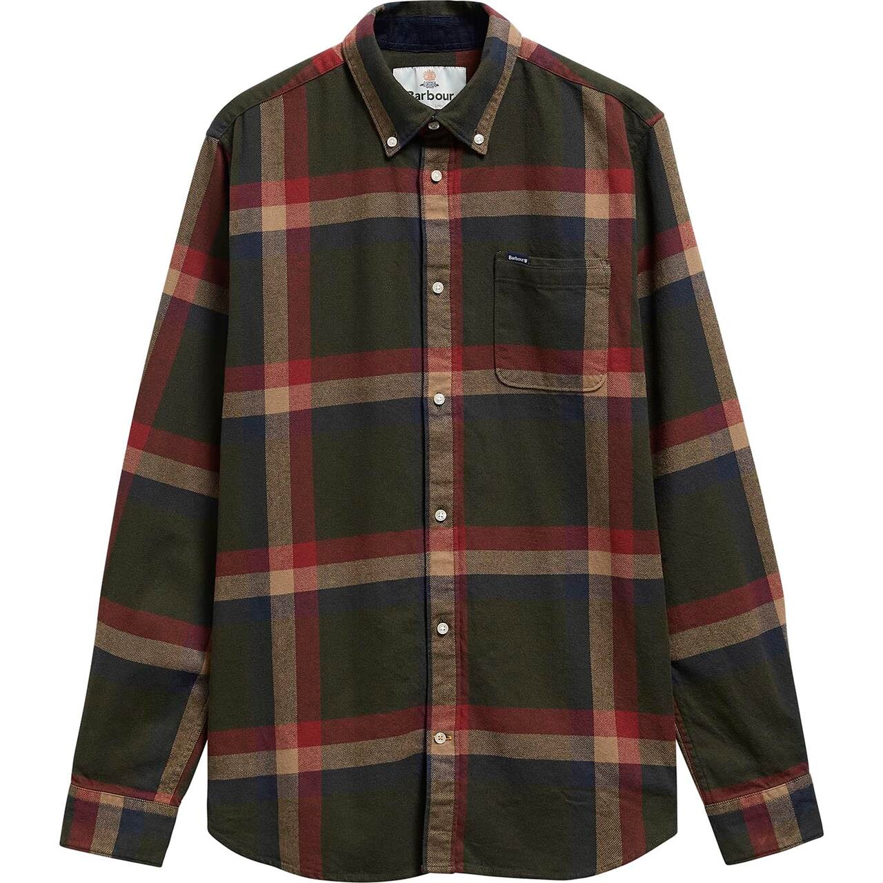 Barbour Mens Folley Tailored Checked Shirt (Grøn (MID OLIVE) Medium)