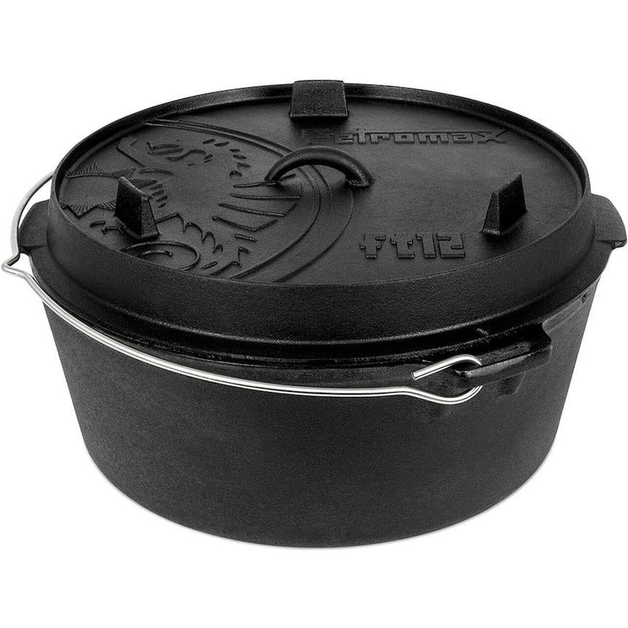 Petromax Dutch Oven FT12, flat, Støbejernsgryde, sort