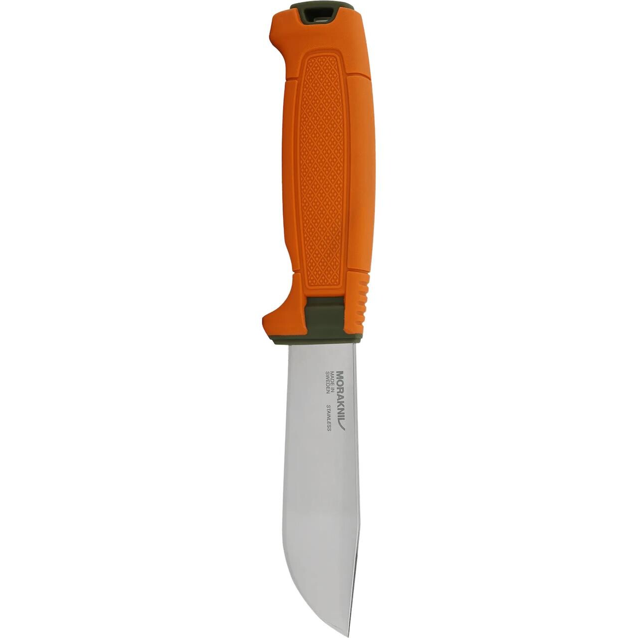 Morakniv Hunting Amberg Full Flat (S), Enkelt, Jagtkniv, Dråbepunkt, Rustfrit stål, Termoplastisk elastomer (TPE), Grøn, Orange