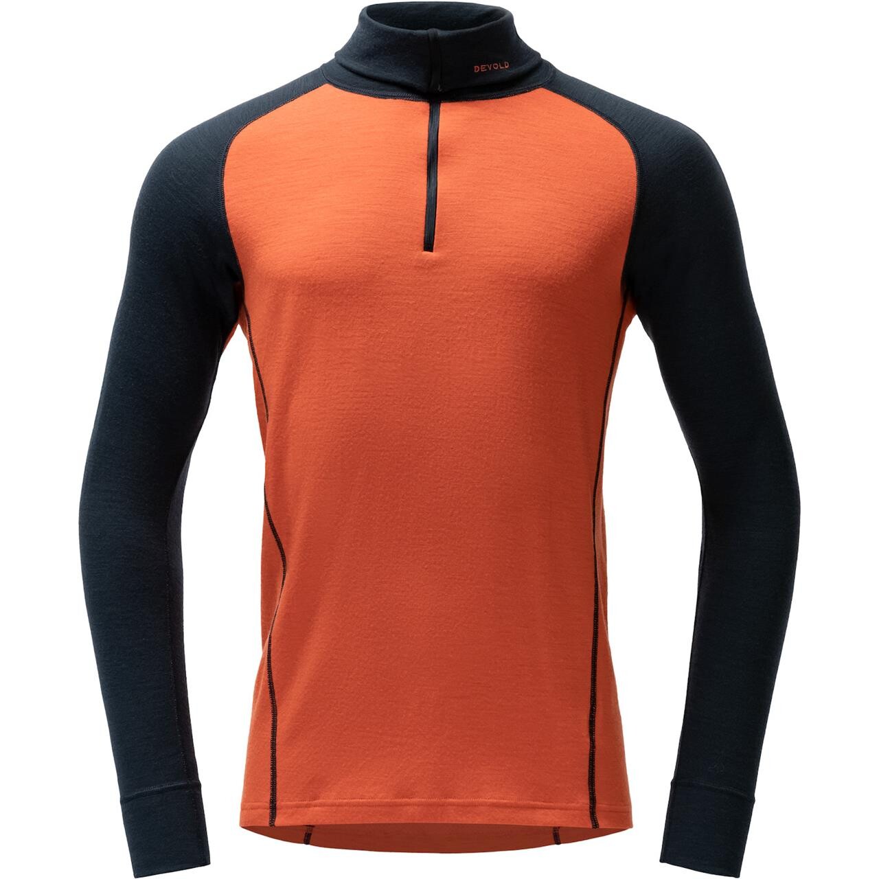 Devold Mens Duo Active Merino 205 Z.neck (Orange (BRICK) Large)