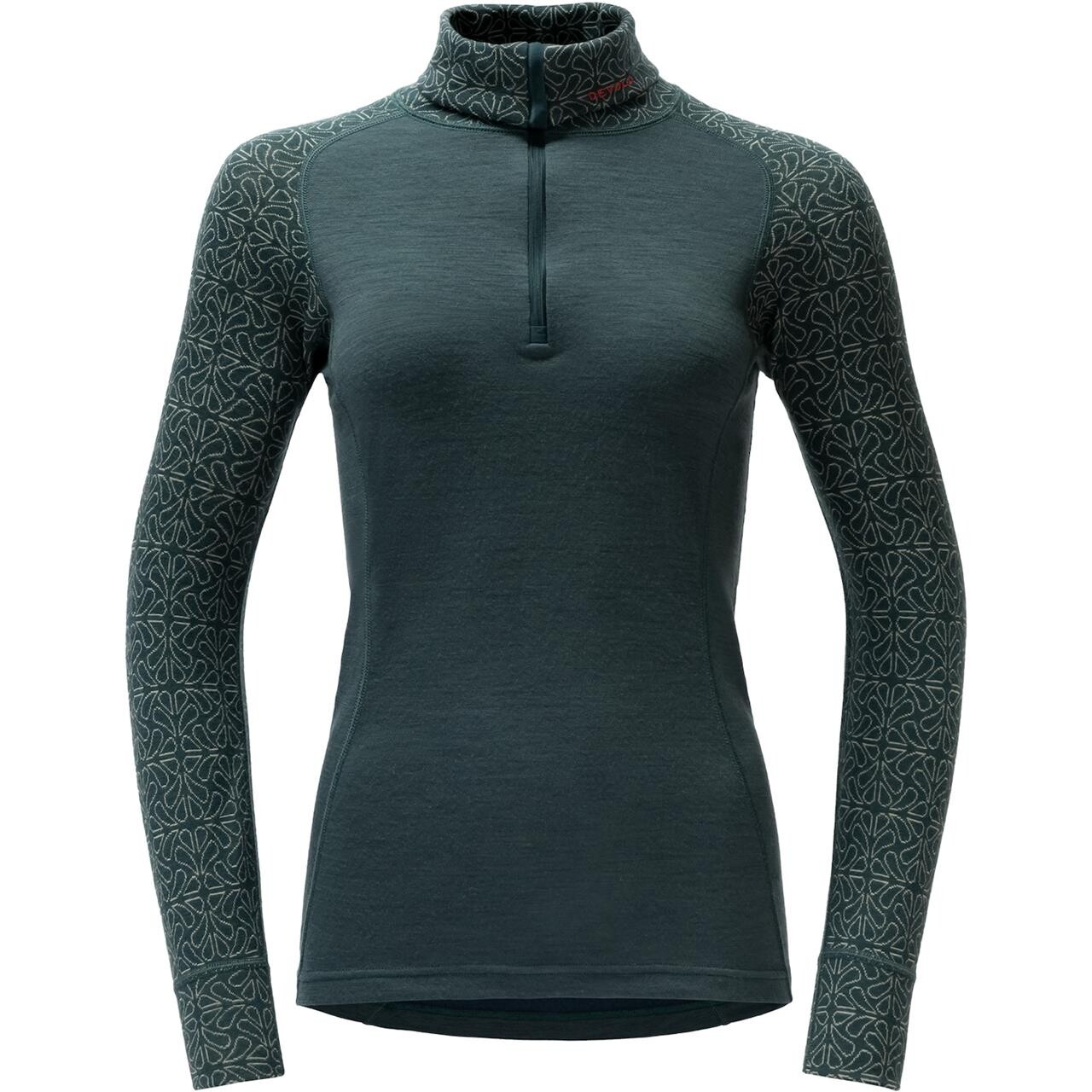 Devold Womens Duo Active Merino 205 Z.neck (Grøn (WOODS) Large)