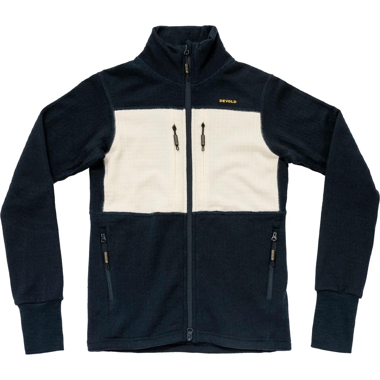 Devold Womens Egga Grid Merino Jacket (Hvid (INK/OFFWHITE) Large)
