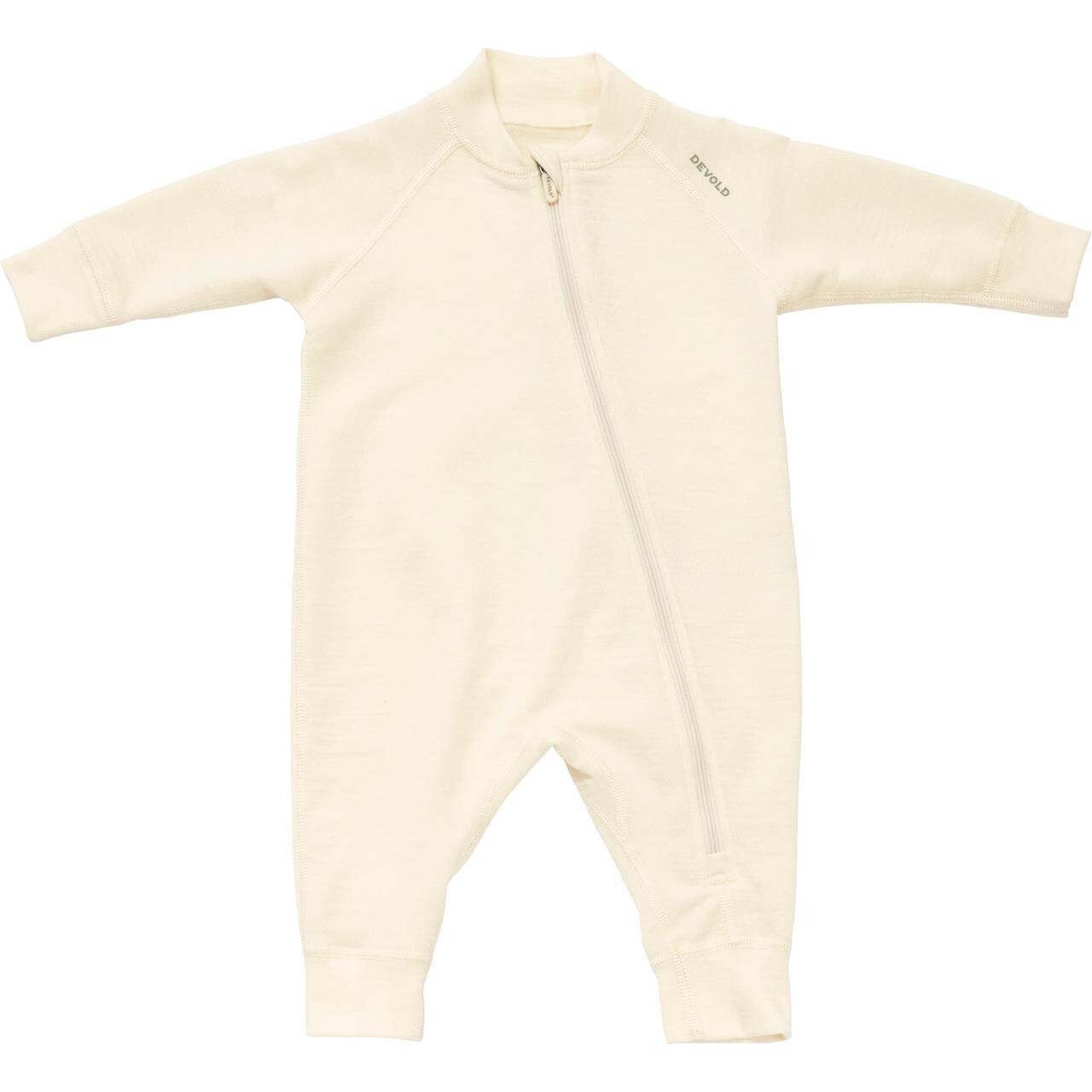 Devold Kids Nibba Merino Playsuit Baby (Hvid (RAW WHITE) 75 cm)