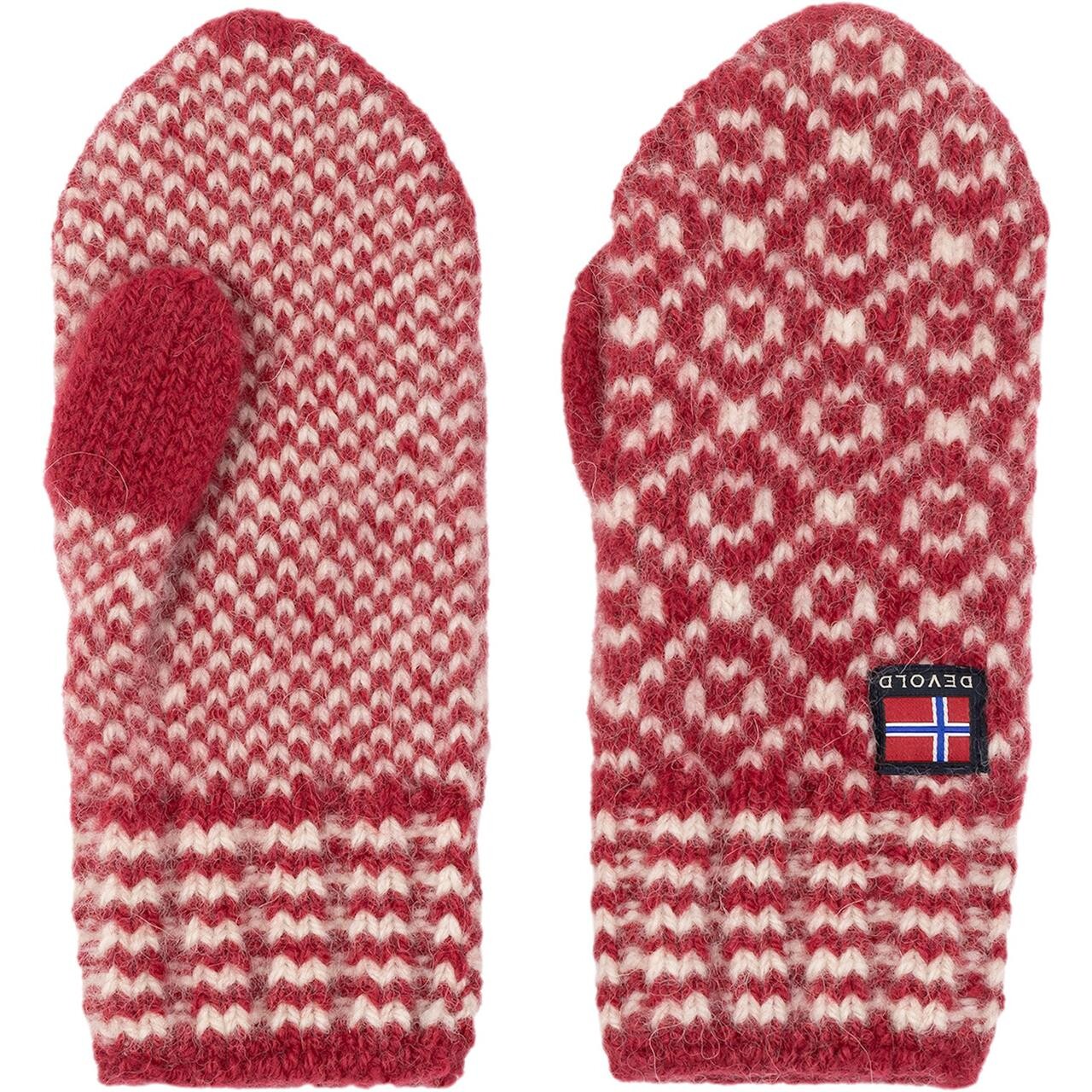 Devold Svalbard Wool Mitten (Rød (HINDBERRY/OFFWHITE) Medium)
